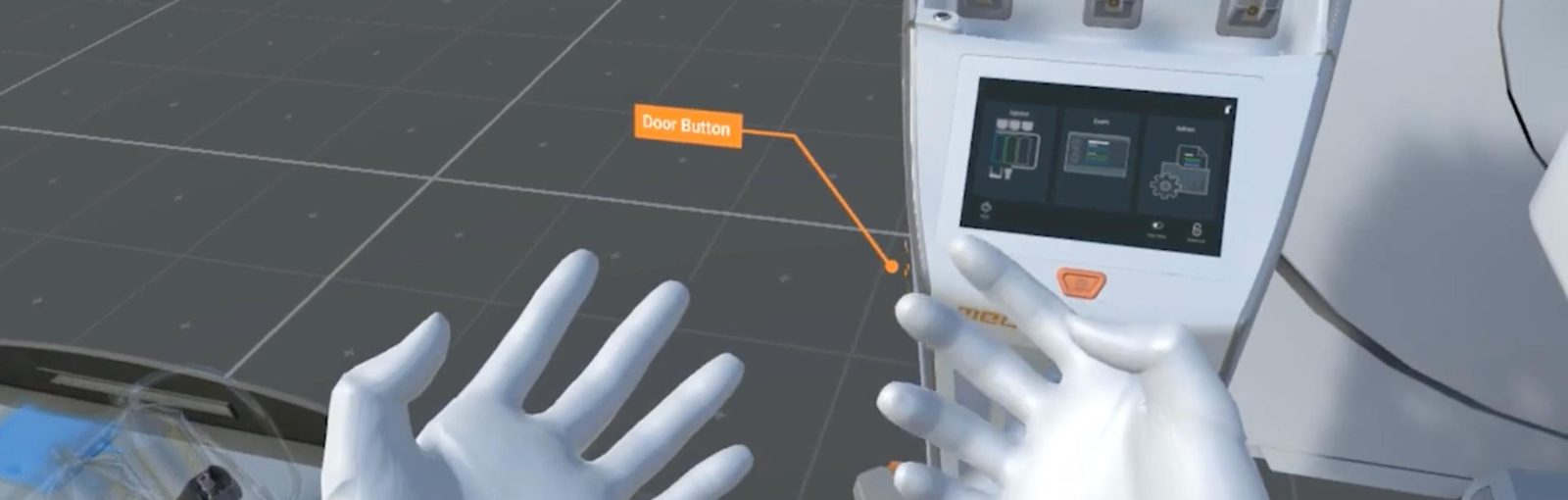 VR hands operating the Bayer MEDRAD Centargo CT injector