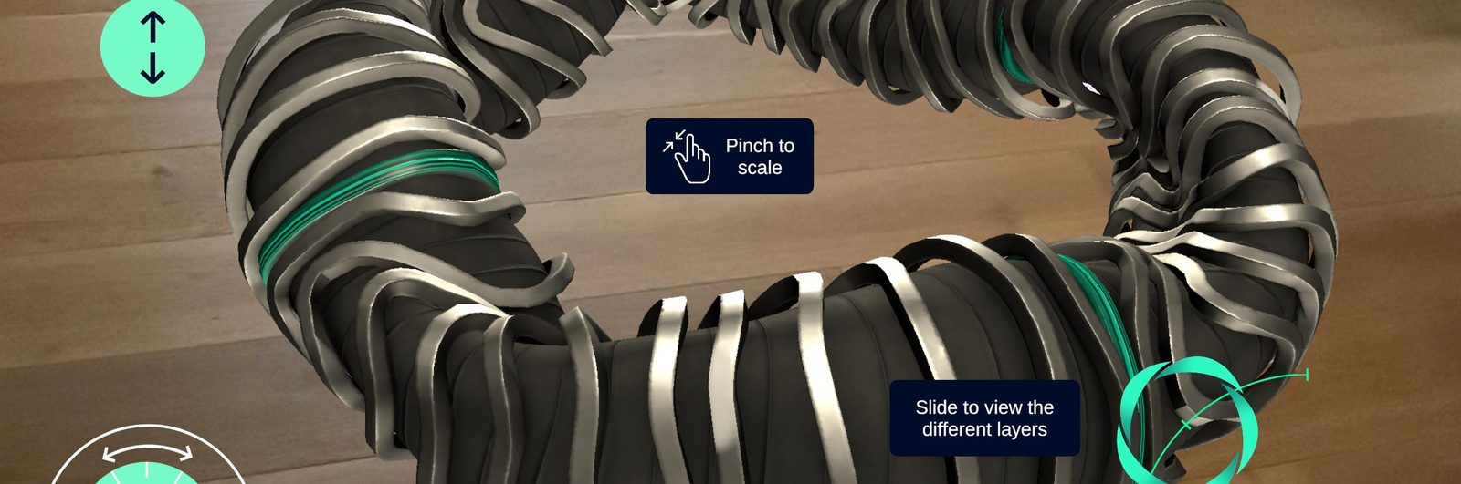 Proxima Fusion reactor in AR on a phone with pinch to scale controls